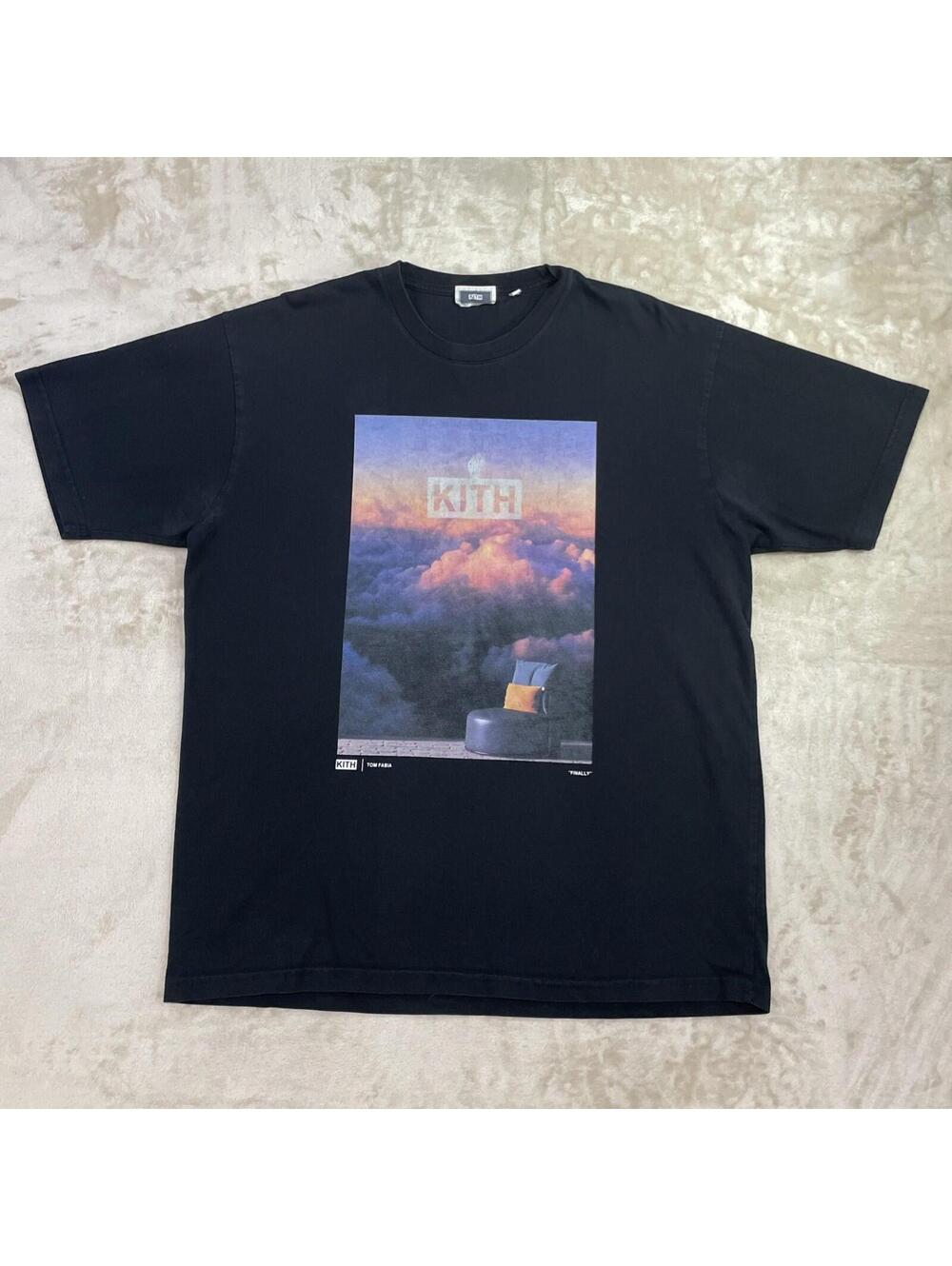 KITH x Tom Fabia ‘Finally’ Black Tee Men’s  Short Sleeve T Shirt Size XL SLD